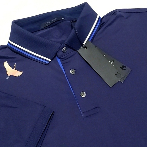 GREYSON Golf Shirts Greyson Golf Birds Of Prey Navy Performance